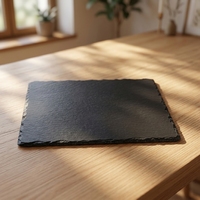 Assiette rectangulaire noire de 11 pouces pour restaurant de sushi, design Japandi moderne, durable et compatible lave-vaisselle