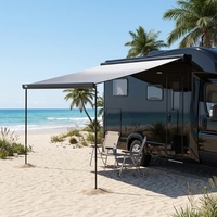 Auvent de camping-car Awnlux W5500 manuel motorisé à cassette intégrale, monté latéralement sur véhicule, avec bande LED