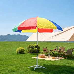 Sombrilla Plegable Multicolor para Patio, Playa y Exteriores, Ajustable para Mesas de 120cm y 130cm - Product Image 1