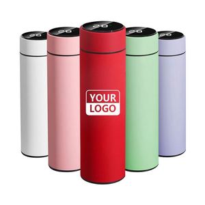 กระติกน้ำเก็บความร้อนสุญญากาศสแตนเลสสตีล 500 มล. แบบมีโลโก้สั่งทำ  กระบอกน้ำเก็บอุณหภูมิอัจฉริยะ ดีไซน์คลาสสิก - Product Image 1