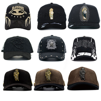 En stock, livraison rapide : Chapeaux Dandi originaux en daim personnalisés à 5 panneaux, Chrome Gorras Barbas Fino Innedit, Boîte de chapeaux Dandi G5 Beard Hats
