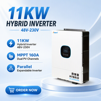 Onduleur hybride parallèle 11kW 48V à tension réglable avec contrôleur MPPT 160A, onduleur hors réseau à onde sinusoïdale pure 500VDC double MPPT