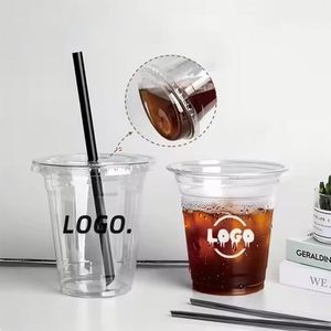 Nouveauté : Gobelets en plastique transparents personnalisés, durables, imprimés, en PET 93/98 mm, jetables, écologiques, pour boissons (12 oz-24 oz) - Product Image 1