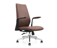 Chaise de bureau ergonomique de direction en cuir microfibre avec accoudoirs rembourrés et soutien lombaire, chaise de bureau pour manager