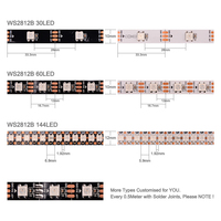 Bande LED Flexible Adressable COXO WS2812B Découpable 5V Pleine Couleur pour Projets DIY et Éclairage d'Accentuation de Jardin