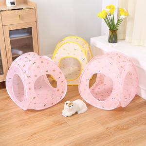 Tente pliable pour animaux de compagnie à 3 trous, tunnel sûr et solide pour chats, pliable, facile à transporter, <span class=keywords><strong>maison</strong></span> pour chats d'intérieur, chatons en train de jouer - Product Image 3