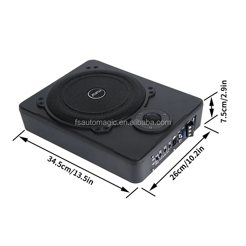 Auto Magic Cube Speaker Audio mobil, Speaker Audio mobil kekuatan SPL 10 inci, Subwoofer aktif ramping di bawah tempat duduk