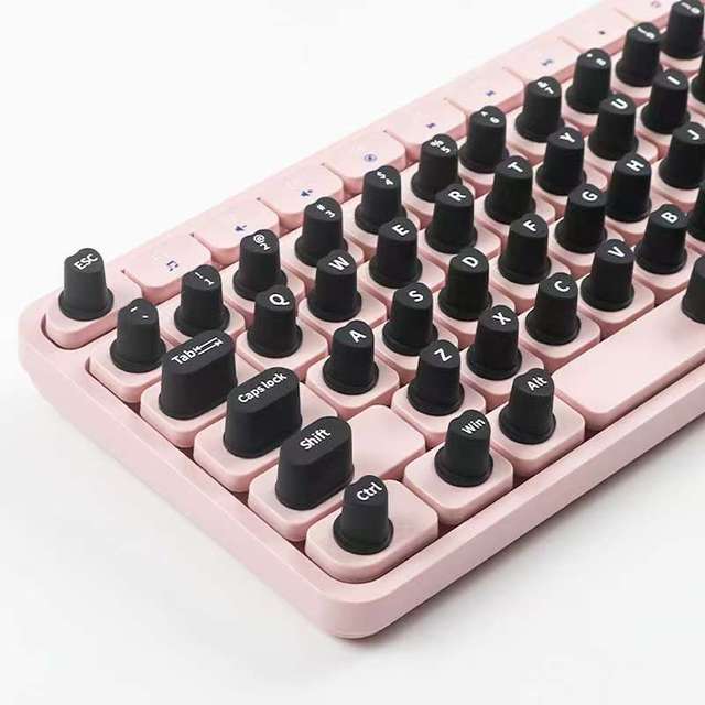 70PCS Raised Keyboard Stickers for Long Nails Universal Nail Art Keyboard Bubbles Soft Silicone Keycaps for Girls Office Gaming