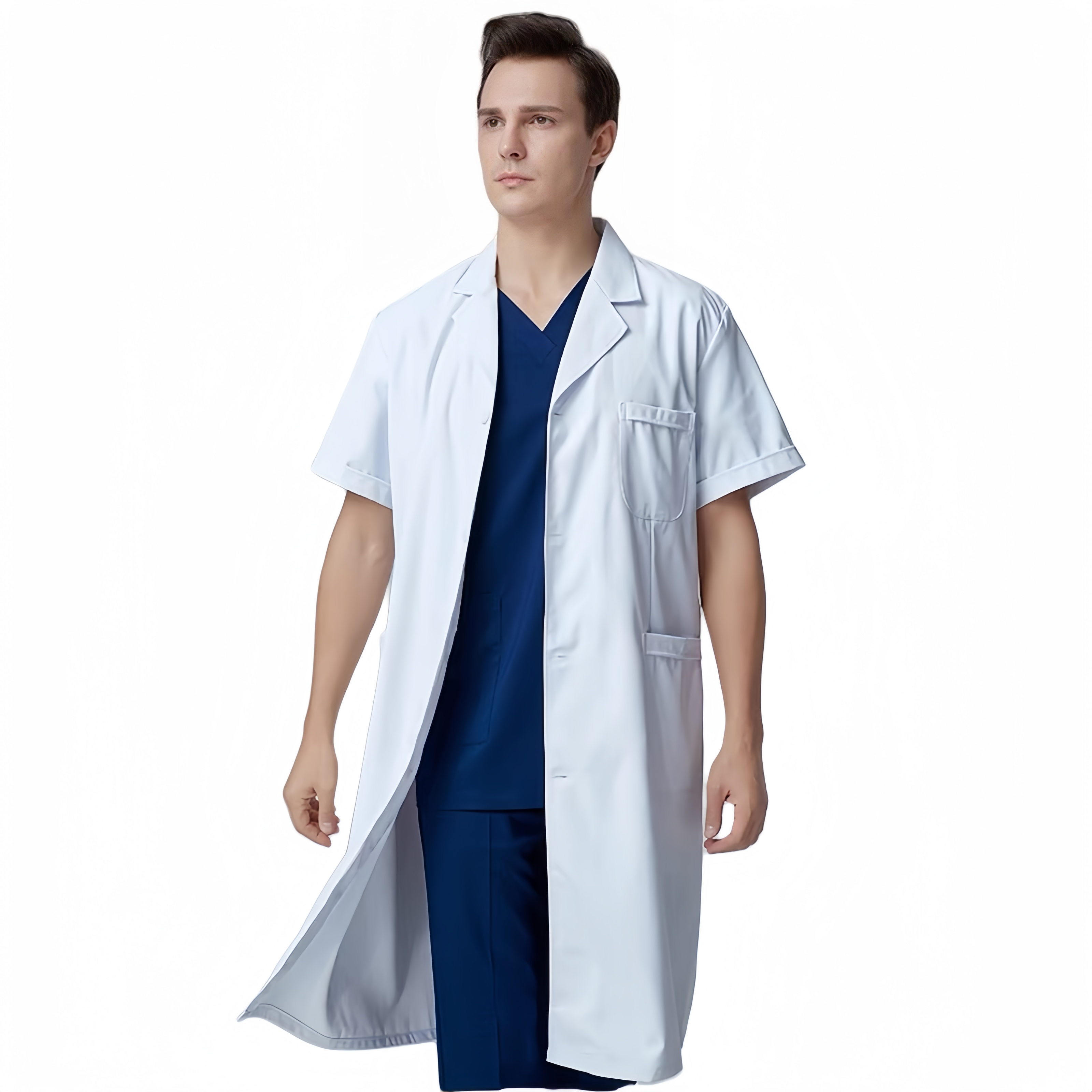 แขนสั้นสีขาวผู้ชาย