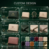Portefeuille zippé minimaliste personnalisé, petit format, avec logo sur mesure, pour femme, pochette courte, porte-cartes, porte-monnaie, pour les essentiels de voyage à l'aéroport