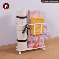 Chariot de rangement roulant pour équipement de fitness, organisateur sportif multi-niveaux avec roues, étagère de rangement réglable pour accessoires de gym à domicile