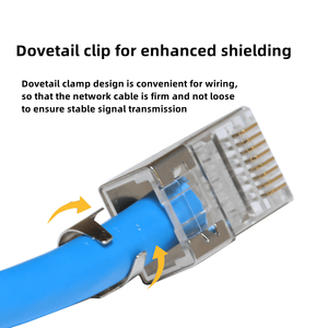 Tùy chỉnh 50u CAT7 FTP STP Modular cắm với Cáp kẹp 8P8C che chắn CAT7 <span class=keywords><strong>RJ45</strong></span> kết nối với dovetail Clip thiết kế - Product Image 4