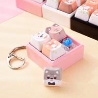 Porte-clés anti-stress pour testeur de touches de clavier mécanique, motif chien et chat mignons, jouet sensoriel à presser au bout des doigts