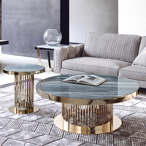 PURUO dernière conception de meubles de salon atmosphériques haut de gamme table d'appoint en acier inoxydable - Product Image 1