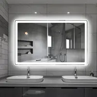 مصنع فندق كبير مستطيل اللمس شاشة الخلفية الذكية مصباح ليد المضاء مرآة حائط للحمام صناعة يدوية مضادة للبخار