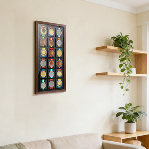 <span class=keywords><strong>Cadre</strong></span> mural pour <span class=keywords><strong>médailles</strong></span> 2026, présentoir multi-compartiments, design multi-grilles, support suspendu pour récompenses sportives pour la maison et l'école - Product Image 6