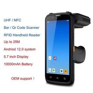 Leitor portátil de RFID UHF de longo alcance de 25m Android 12.0 PAD Leitor UHF RFID com sistema Android