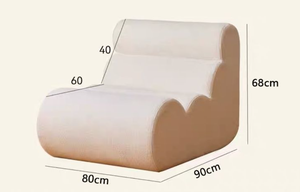 Canapé-lit moderne en éponge compressée avec dossier incurvé, sans assemblage, canapé de sol pour salon, chambre à coucher, coin lecture - Product Image 3