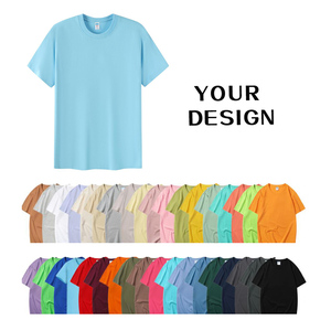 Camiseta personalizada para hombre 100% algodón puro estilo informal holgado con estampado de logotipo de peso pesado envío gratis - Product Image 1