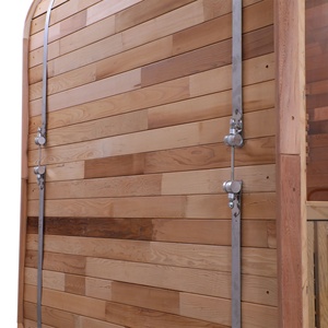 6-Person <b>Outdoor</b> Sauna with Tempered Glass Door, Square Red Cedar 9KW Heater Tongue and Groove - Product Image 3