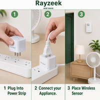 Kit de capteur de mouvement sans fil, prise standard américaine, installation facile, intégration simple pour économie d'énergie et automatisation