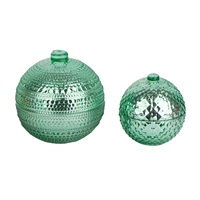 Porte-bougies en verre texturé en forme de globe, multicolores et multi-tailles, pour la décoration de table de fête, de la maison et des réceptions.