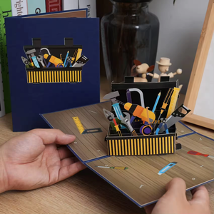 Chizikon การ์ดป๊อปอัพ3D การ์ดอวยพรกล่องเครื่องมือ3D สำหรับ Boss เพื่อนที่ดีที่สุดแม่พ่อแม่ของขวัญวัน<span class=keywords><strong>เกิด</strong></span> - Product Image 3