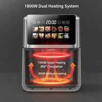 Freidora de Aire Digital Profesional de 8L con Doble Calentamiento Superior e Inferior para Electrodomésticos de Cocina