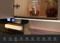 Profilé en aluminium pour éclairage linéaire Gola, éclairage LED pour armoire, double diffuseur pour façade d'armoire de cuisine YB1042-44-1
