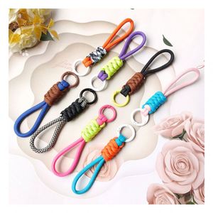 Hot Creative Braided Nylon Lanyard Keychain for Phone Case Women Anti Lost Knot Rope Strap Car <b>Key</b> <b>Chains</b> Diy Accessories - Product Image 1