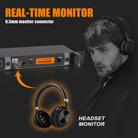 IEM1200 Système de Monitoring Intra-Auriculaire Sans Fil 2 Canaux, 10 Émetteurs de Poche avec Écouteurs Métalliques pour Scène et Église