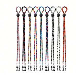 Chaîne de lunettes en tissu imprimé, style ethnique, colorée, en corde de nylon réglable, pour la vente en gros, accessoires pour lunettes - Product Image 1