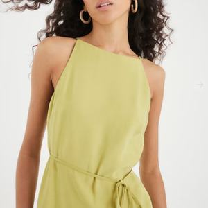 เดรสยาวสีเขียวผูกเอว ทรงลำลองสไตล์โบฮีเมียน ลายทอ เอวยางยืด ระบายอากาศได้ดี เป็นมิตรกับสิ่งแวดล้อม เหมาะสำหรับฤดูใบไม้ร่วง - Product Image 3