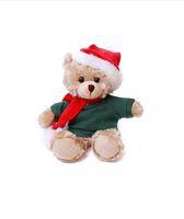 Ours en peluche de Noël à sublimation avec bonnet de Père Noël, animal en peluche personnalisé imprimé pour cadeau d'enfant
