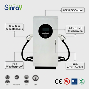<span class=keywords><strong>Cargador</strong></span> Rápido Comercial de CC de Doble Pistola GBT de 40KW 60KW, 200-1000V, Pantalla Táctil de 7 Pulgadas, OCPP 1.6J, 4G, RFID, IP54, Punto de Carga para Vehículos Eléctricos - Product Image 2