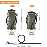 Poche à eau TPU 2L sans BPA, qualité alimentaire, étanche, valve push-pull, randonnée, camping, course à pied, cyclisme, sports de plein air