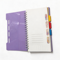 Cahier spirale 5 sujets avec couverture PP B5, cahier spirale avec intercalaires, cahier spirale personnalisé en gros pour étudiants