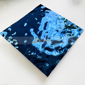 Panneau en acier inoxydable à effet d'ondulation d'eau de luxe EX569 pour projet de décoration intérieure d'hôtel et de centre commercial - Product Image 1