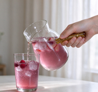 Carafe à café en verre avec poignée dorée scintillante, en borosilicate, pour café filtre ou thé glacé, idéale pour la maison et le café