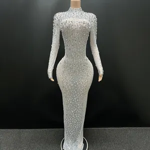 NOVANCE Y2222-M women dress dropshipping 2024 prom dresses elegant long bodycon dress sexy rhinestone for party