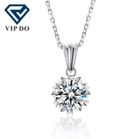 Collier pour femme en or 18 carats AU750 avec diamant de laboratoire D-FL-3EX, taille ronde/poire/émeraude, serti griffe, personnalisable OEM/ODM