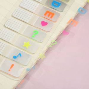 Transparent Creative Personalized Music Note <b>Sticky</b> Notes Alphabet <b>Label</b> Index Classification for Back-to-School Essentials Memo - Product Image 4