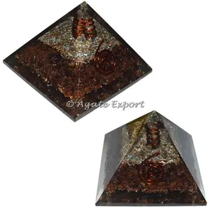 Garnet Orgone Pyramids with Crystal Point SOund Therpy Crystal Quartz Orgone pyramids