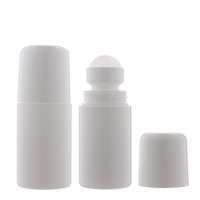 Fournisseur RUIPACK OEM RTS 50ml PP Plastique Blanc Roll On Bottles, 50cc Déodorant Cosmétique Roll-on Container Avec Big Roller Ball
