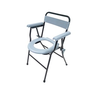 Chaise d'aisance pliable en plastique gris <span class=keywords><strong>avec</strong></span> <span class=keywords><strong>accoudoirs</strong></span> <span class=keywords><strong>pour</strong></span> <span class=keywords><strong>personnes</strong></span> <span class=keywords><strong>âgées</strong></span> handicapées - Product Image 3