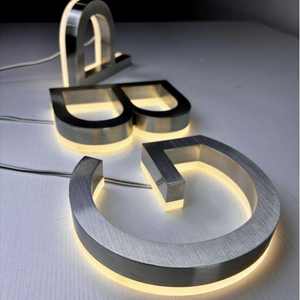 אותיות תלת מימד מנירוסטה עמידות למים בהתאמה אישית עם תאורת לד אחורית, שלט לד זוהר, אותיות לד עם לוגו חברה/שם - Product Image 3