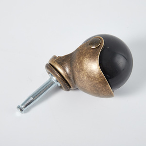 100 Roulettes à Billes en Bronze Antique avec Roue en PP, Roulettes Universelles à Frein pour Meubles, Roue Sphérique BQ050 01 - Product Image 1