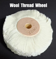 Roue de polissage pour semelles en plastique/ston avec chiffon blanc et cire pour machine à polir les chaussures en cuir