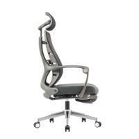 Chaise de bureau ergonomique moderne pivotante pour cadre, avec appui-tête 3D, hauteur réglable et accoudoirs fixes