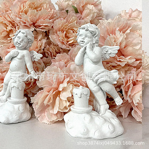 European Style <b>Angel</b> Figurine With Led <b>Lighting</b> Matte Finish Desktop Decor For Living Room Gift - Product Image 2